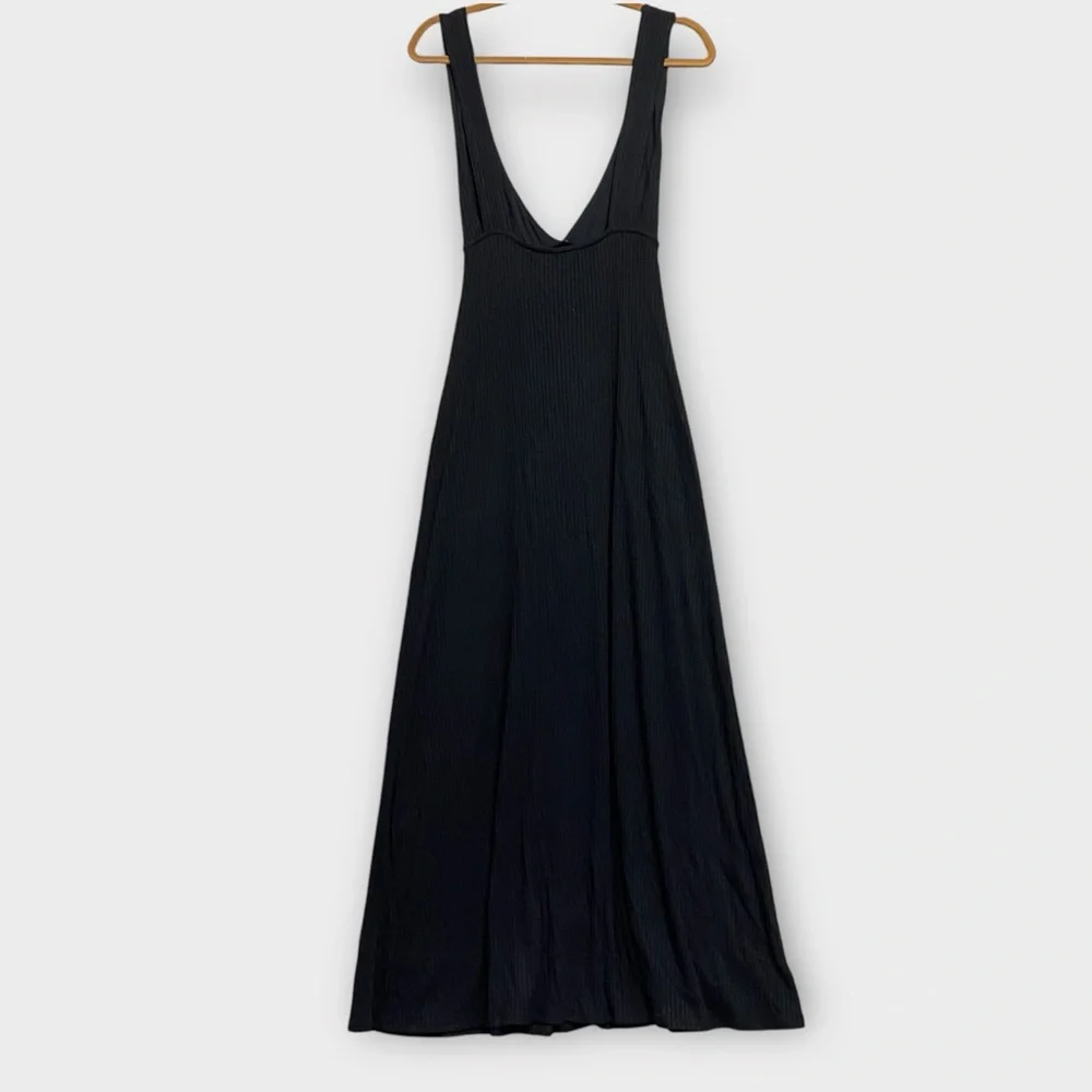 Rachel Pally Women’s Rib Luc Dress Medium Plunge Midi Maxi Sexy Feminine NWT